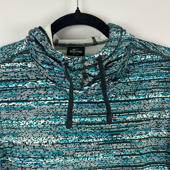 Nike Pro Dry Fit Funnel Neck Women’s Blue Hoodie Size Large - Picture 3 of 11